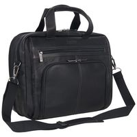 Kenneth Cole Reaction Colombian Leather Dual Compartment Expandable 15.6" Laptop Portfolio, Black