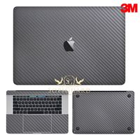 SopiGuard 3M Gunmetal Gray Carbon Fiber Full Body Precision Edge-to-Edge Coverage Vinyl Sticker Skin for Apple MacBook Pro 15 Touch Bar (A1707 A1990)