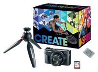 Canon PowerShot Video Creator Kit [G7 X Mark II] with Manfrotto PIXI MINI Tripod, SanDisk 32GB SD Card, and Canon Battery Pack - Black
