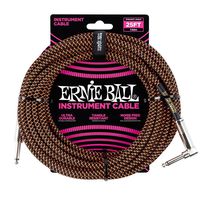 Ernie Ball Instrument Cable, Neon Orange/Black, 25 ft
