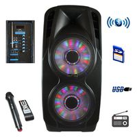 beFree Sound 2x's 12 Inch Woofer Portable Bluetooth Powered PA Speaker