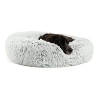 Best Friends by Sheri Calming Shag Vegan Fur Donut Cuddler (30x30, Zippered) - Medium Round Donut Cat & Dog Cushion Bed, Warming & Cozy for Improved Sleep, Machine Washable - Petsup to 45 Lbs