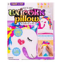 Made By Me Make Your Own Unicorn Pillow by Horizon Group USA, Unicorn Shaped DIY Decorative Pillow. Fiberfill, Glitter Stickers & Rainbow Fleece Strips Included. No Sewing Needed, Assorted