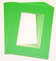 Pack of 10 GREEN 8x10 Picture Mats Matting with White Core Bevel Cut for 5x7 Pictures