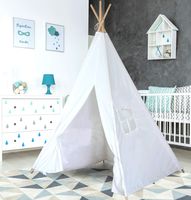 Teepee Tent for Kids | Tipi Tents Indoor Outdoor | Play Tent Foldable 5 Feet Tall 4 Poles | Customizable Tent | Large Childrens Teepee Tents for Girls and Boys Kids Teepee Tent | Strong Wooden Poles