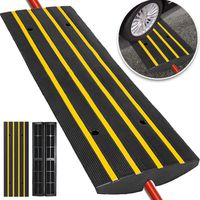 Happybuy Car Driveway Rubber Curb Ramps Heavy Duty 22000lbs Capacity Threshold Ramp 2.5 Inch High Cable Cover Curbside Bridge Ramp for Loading Dock Garage Sidewalk (1-Channel, 1Pack-Curb Ramp)