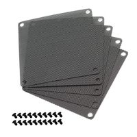 Maxmoral 5pcs 14cm PC Fan Dust Filter Black PVC Dustproof Mesh Cover Guard for Computer Cooler Fan Case
