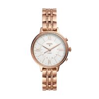 Fossil Women's Jacqueline Stainless Steel Hybrid Smartwatch, Color: Rose Gold (Model: FTW5034)