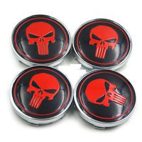 4X60mm Car Emblem Wheel Hub Caps Centre Cover Caps Punisher Logo Sticker for BMW