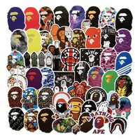Popular Logo Stickers Bape Brand Stickers Laptop Water Bottles Bedroom Wardrobe Car Skateboard Motorcycle Bicycle Mobile Phone Luggage Guitar DIY Decal (Bape 50)