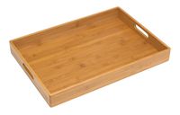 Lipper International 8865 Solid Bamboo Wood Serving Tray, 19.75" x 13.75" x 2.25"