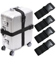 Darller 4 PCS Luggage Straps Suitcase Belts Travel Accessories Bag Straps, Black, One Size