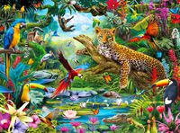 Buffalo Games - Vivid Collection - Leopard Jungle - 1000 Piece Jigsaw Puzzle, Multicolor
