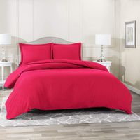 Nestl Bedding Duvet Cover 2 Piece Set - Ultra Soft Double Brushed Microfiber Hotel Collection - Comforter Cover with Button Closure and 1 Pillow Sham, Hot Pink - Twin (Single) 68"x90"