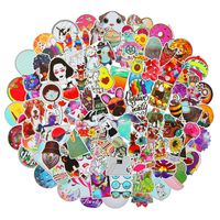 Girl Trendy Transparent Vinyl with Gold Rim Stickers for Water Bottle Skateboard Motorcycle Phone Bicycle Luggage Guitar Bike Aesthetic Sticker Decal 100pcs Pack (100PCS Gold Rim Trendy Stickers)