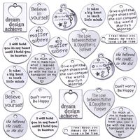 Jdesun 24 Pieces Inspiration Words Charms, 12 Styles Inspirational Message Charm Pendants for Crafting Necklace Bracelet