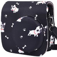 Protective & Portable Case Compatible with Fujifilm Instax Mini 9 8 8+ Instant Film Camera with Accessory Pocket and Adjustable Strap - Doggie by SAIKA