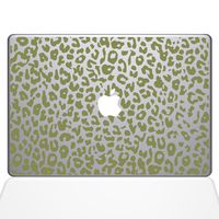 The Decal Guru 2047-MAC-12M-G Leopard Spots Decal Vinyl Sticker, Gold, 12" MacBook