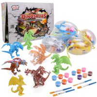 IAMGlobal Dinosaur Painting Kit, DIY Dinosaur Arts Crafts, DIY Arts and Crafts Set, 3D Painting Dinosaurs, Dinosaur Modeling Craft Kit, STEM Educational Set, 12 Dinosaurs for Girls, Boys