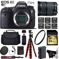 Canon EOS 6D DSLR Camera with 24-105mm is STM Lens + Wireless Remote + UV Protection Filter + Case + Wrist Strap + Tripod + Card Reader