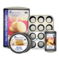 New Generation HG5PNG Non-Stick 5 Piece Bakeware Set, Gray