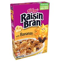 Kellogg's Raisin Bran, Breakfast Cereal, Original with Bananas, Good Source of Fiber, 15.9oz