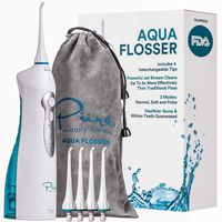 AquaSonic Aqua Flosser - Professional Cordless Oral Irrigator with 4 Tips and Travel Bag, IPX7 Waterproof with 3 Modes