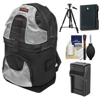 Precision Design PD-BP2 Sling Digital SLR Camera Backpack Case with EN-EL14 Battery & Charger + Tripod + Kit for Nikon Nikon D3300, D3400, D5300, D5500, D5600