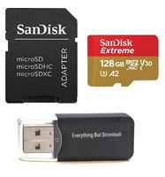 SanDisk 128GB Micro SDXC Extreme Memory Card Works with GoPro Hero 7 Black, Silver, Hero7 White UHS-1 U3 A2 with (1) Everything But Stromboli (TM) Micro Card Reader