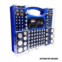 Battery Pro Organizer & Tester, Holds 100 Assorted Batteries - Blue