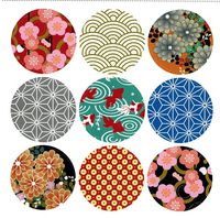 Pack of 90 Japan Style Decorative Adhesive Label 1.53'' Personalized Stickers Packaging Seals Crafts Handmade Baked Envelope Label Decorative Sticker (Japan Style 90pcs)