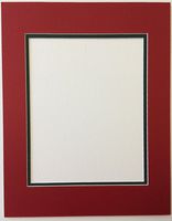 16x20 Bright Red and Green Double Picture Mat, Bevel Cut for 11x14 Picture or Photo