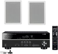 Yamaha 5.1-Channel Wireless Bluetooth 4K A/V Home Theater Receiver + Yamaha High-Performance Natural Sound 3-way in-wall front/center speaker system (Pair)