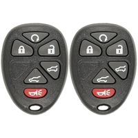 Keyless2Go Keyless Entry Car Key Replacement for Vehicles That Use 6 Button 15913427 OUC60270 Remote, Self-Programming - 2 Pack