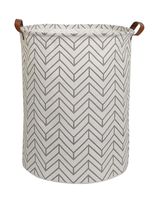 CLOCOR Collapsible Round Storage Bin/Large Storage Basket/Clothes Laundry Hamper/Toy Storage Bin (Grey Geometry)