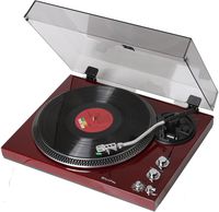 TechPlay TCP4530 Analog Turntable with Built-in Phono Pre-Amplifier, by-Pass Selecter, Auto-Return, Aluminum Platter and Direct PC Link, with Audio-Technica's AT95E Cartridge (Piano Cherry)