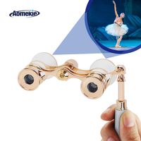 Aomekie Opera Glasses Binoculars 3X25 Theater Glasses Lorgnette Mini Binocular Compact with Handle for Adults Kids Women in Musical Concert（White）