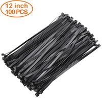 OneLeaf Cable Ties 12 Inch Heavy Duty Zip Ties with 120 Pounds Tensile Strength for Multi-Purpose Use, Self-Locking UV Resistant Nylon Tie Wraps, Indoor and Outdoor Tie Wire.Black, 100 Pcs