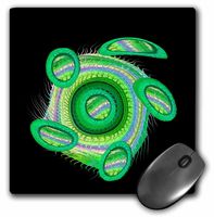 3dRose Fantasy Green sci fi Turtle Floating Through Space On Black Mouse Pad, 8" x 8" (mp_27577_1)