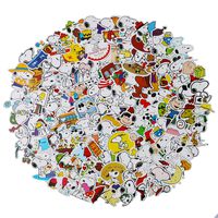100 PCS Cartoon Cute Dog Snoopy Waterproof Stickers Car Laptop Helmet Luggage Vintage Skateboard Wall Decor Gift for Kids