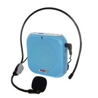Longjoy LV-K400 Multiple Function Mini Voice Amplifier, Portable Speaker, use with TF card, USB drive, be applicable on coaches, tour guides, speech, and PC speaker(Blue)