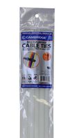 Cambridge 10 pcs- 21" 120 Lbs Tensile Strength, Heavy Duty Nylon Cable Ties, Natural