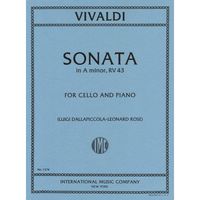 Vivaldi Antonio Sonata in a minor F. XIV No. 3 RV 43. For Cello Piano by Leonard Rose International