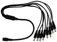SPT Security Systems 8-Port DC Power Splitter (5 Piece per Pack), Black - 93-P108-5