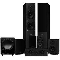 Fluance Elite Series Surround Sound Home Theater 7.1 Channel Speaker System Including Floorstanding, Center Channel, Surround, Rear Surround Speakers, and a DB10 Subwoofer - Black Ash (SX71BR)