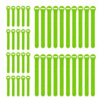 Wrap-It Storage Self-Gripping Reusable Cable Ties, Lime Green, 40 Pack (20 4" Straps, 20 8" Straps) - Hook and Loop Cord and Wire Organizer for Computer, PC, and Desk Cable Management