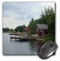 3dRose LLC 8 x 8 x 0.25 Inches Mouse Pad, Boat House (mp_23234_1)
