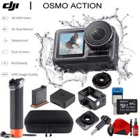DJI Osmo Action Cam Digital Camera with 2 displays 11m Waterproof 4K HDR-Video 12MP 145 Angle Black (Floating Handle Kit)