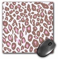 3dRose White and Pink Leopard Print - Mouse Pad, 8 by 8 inches (mp_108971_1)