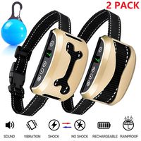 Awaiymi Bark Collar 2 Pack Upgraded 7 Sensitivity Rechargeable Dog Barking Collar Beep/Vibration/Safe Shock Or No/Anti Bark Reflective Collar for Small Medium Large Dogs